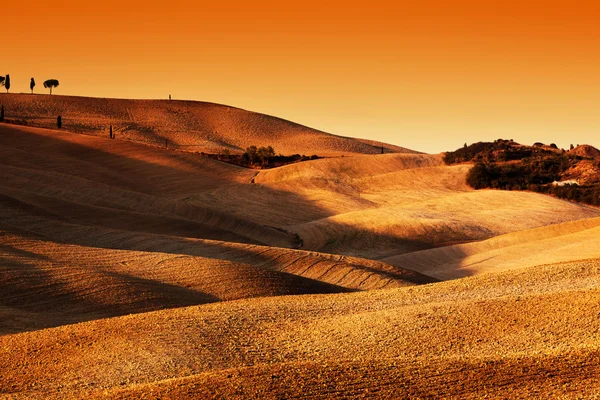 Toscana, Italien landskap vid solnedgången — Stockfoto