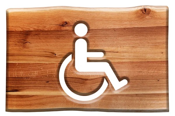 Panneau en bois pour handicapés . — Photo