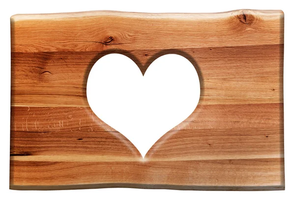 Forma de corazón cortado en tablero de madera —  Fotos de Stock