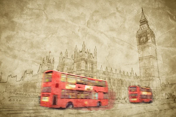 Художественное изображение Лондона — стоковое фото