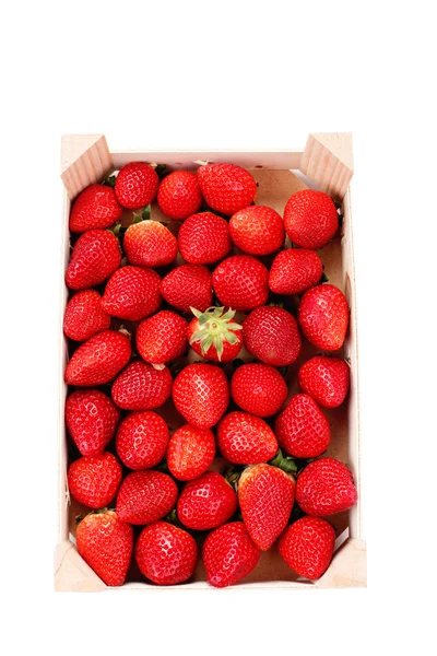 Leckere Erdbeeren in Kiste — Stockfoto