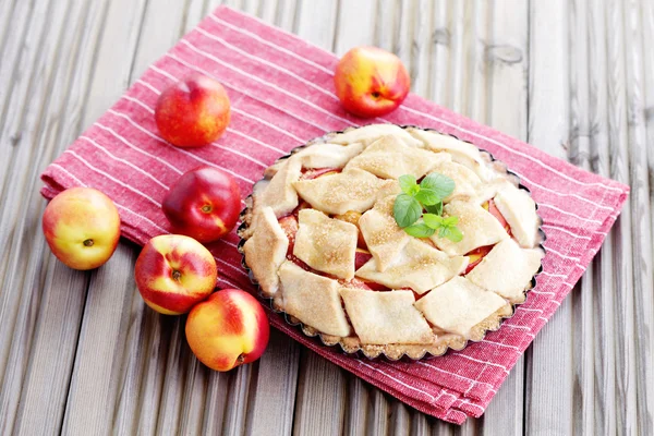 Nectarine tart — Stockfoto