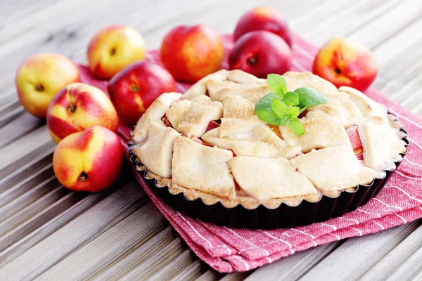 Nectarine tart — Stockfoto