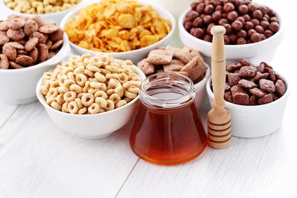 Bowl full of various cereals Royalty Free Stock Photos