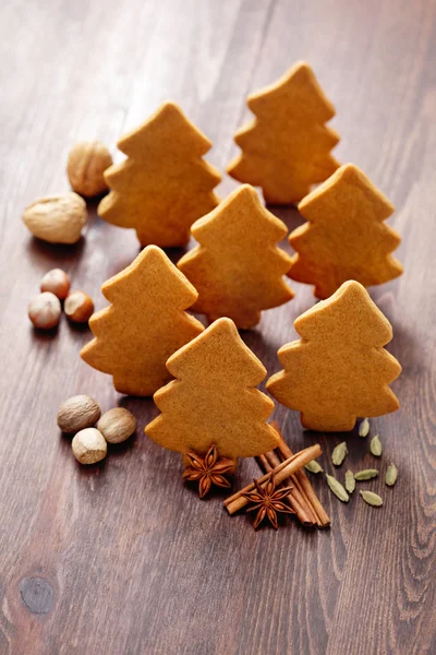 Házi készítésű karácsonyi mézeskalács sütik — Stock Fotó