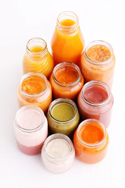 First baby food in jar — Stock Photo, Image