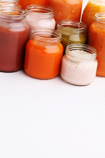 First baby food in jar — Stock Photo, Image