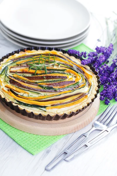 Torta de legumes delicioso caseiro — Fotografia de Stock