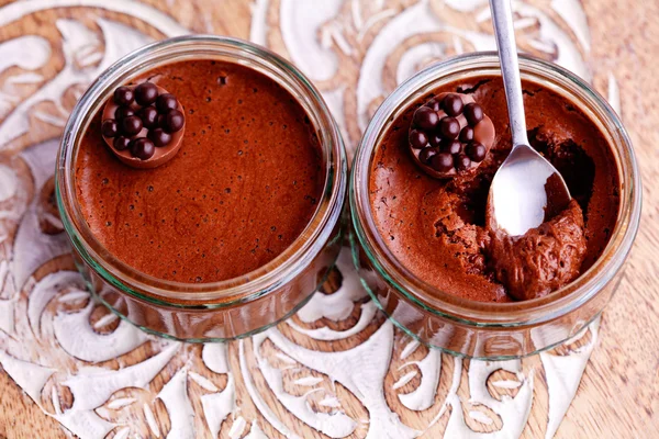 Mousse de chocolate delicioso para dois — Fotografia de Stock