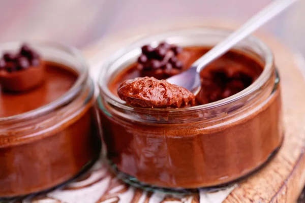 Két ízletes csokoládé mousse — Stock Fotó