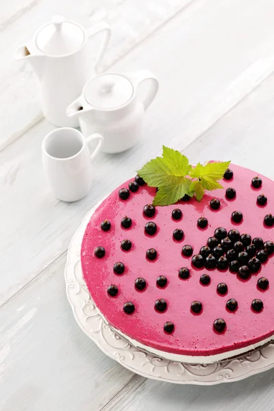 Homemade blackberry cheesecake — Stock Photo, Image