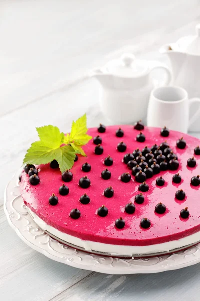 Homemade blackberry cheesecake — Stock Photo, Image