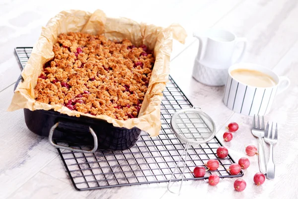 Homemade gooseberry cake — Stock Photo, Image