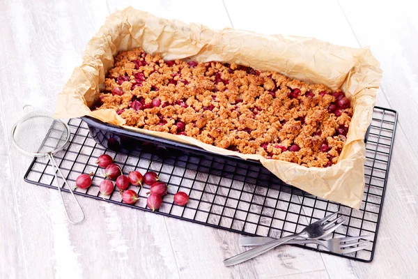 Homemade gooseberry cake — Stock Photo, Image