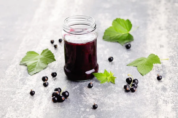 Marmellata di ribes nero fatta in casa — Foto Stock