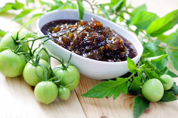 Green tomatoes jam — Stock Photo, Image