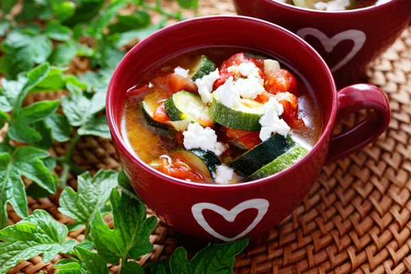 Sopa de tomate y calabacín —  Fotos de Stock