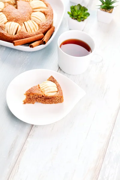 Torta de maçã caseira com canela — Fotografia de Stock