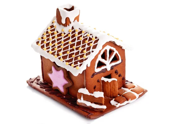 Beyaz ev gingerbread — Stok fotoğraf