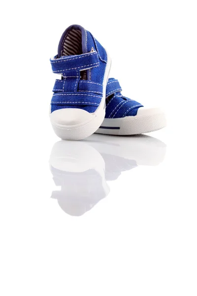 Blue baby shoes — Stock Photo, Image