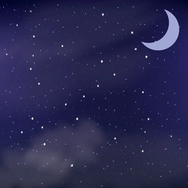 Bewölkter Nachthimmel als Hintergrund, Vektor — Stockvektor