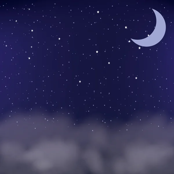 Nublado cielo nocturno como fondo, vector — Vector de stock