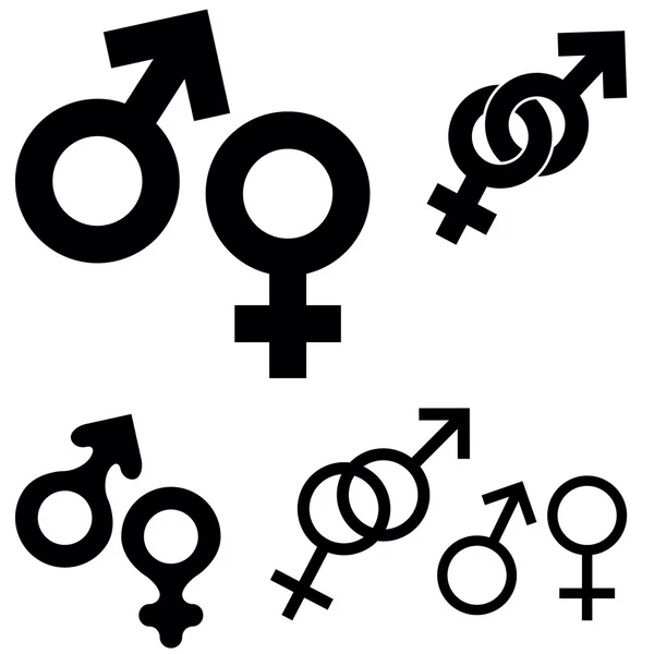 Sammlung von Sexsymbolen isoliert auf weißem Hintergrund, Vektor — Stockvektor