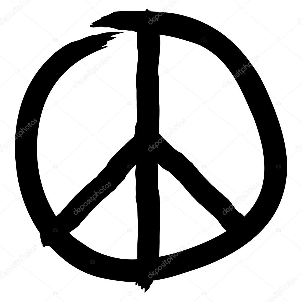 Peace symbol isolated on white background, vector 