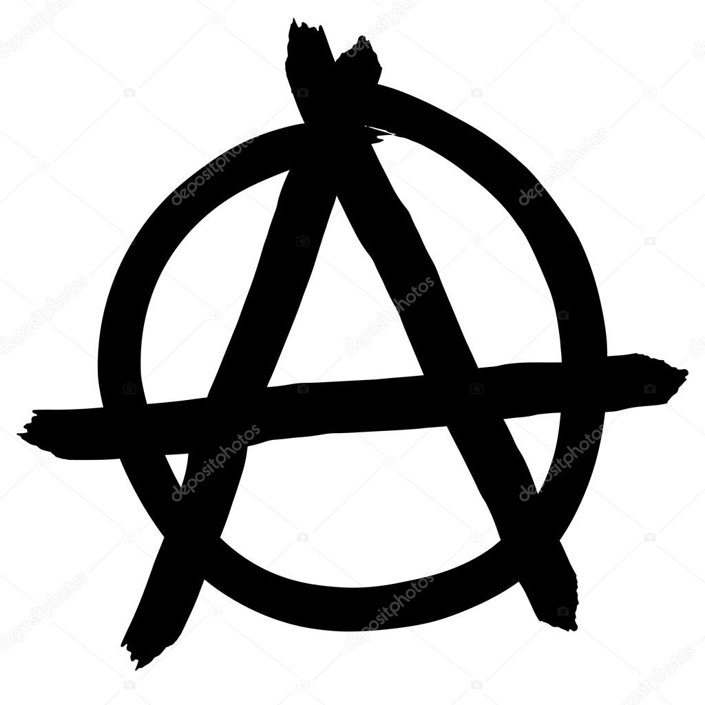 Anarchy symbol isolated on white background, vector 