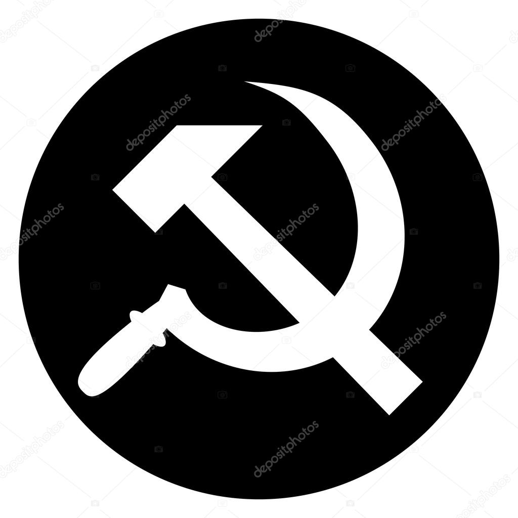 hammer and sickle isolated on white background, vector