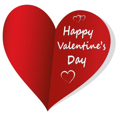 Kırmızı Sevgililer günü kartı beyaz arka plan üzerinde vektör 