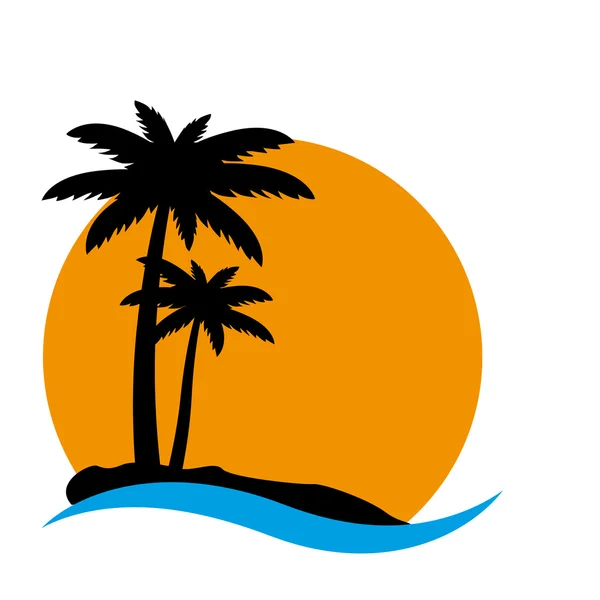 Adada günbatımı ve palmiye ağaçları