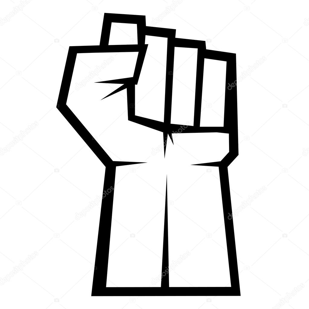 Revolution concept. Fist up isolated on white background, vector