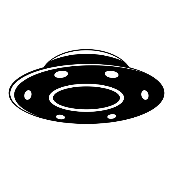 Black UFO isolated on white background, vector — Stock Vector