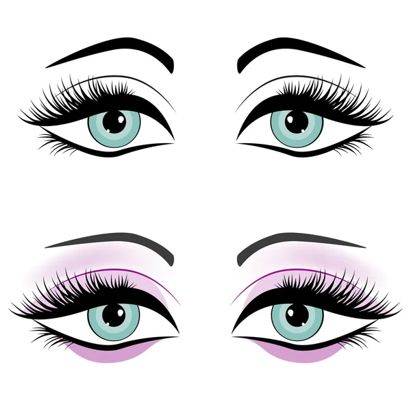 Set of female eyes isolated on white background, vector — Stock Vector