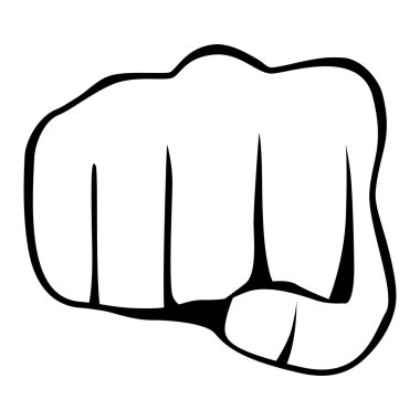 İzole üzerinde beyaz arka plan yumruk, vektör 