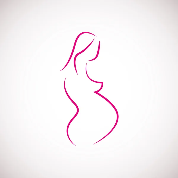 Symbole de la femme enceinte isolée sur fond blanc, vecteur — Image vectorielle