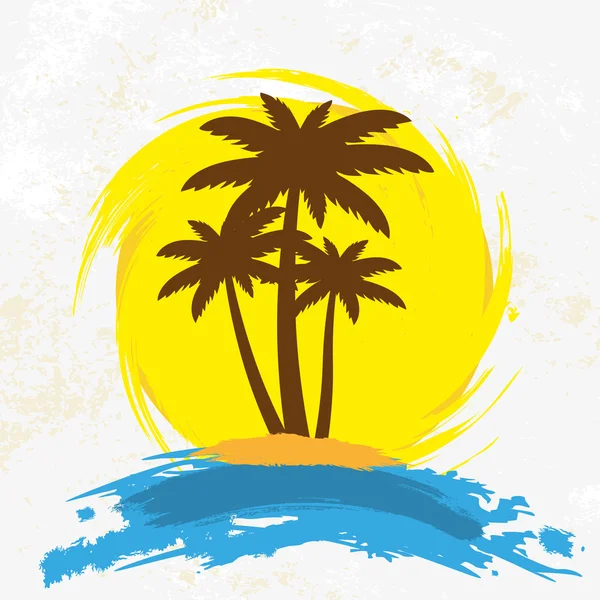 Grunge bakgrund med palmer, vektor — Stock vektor