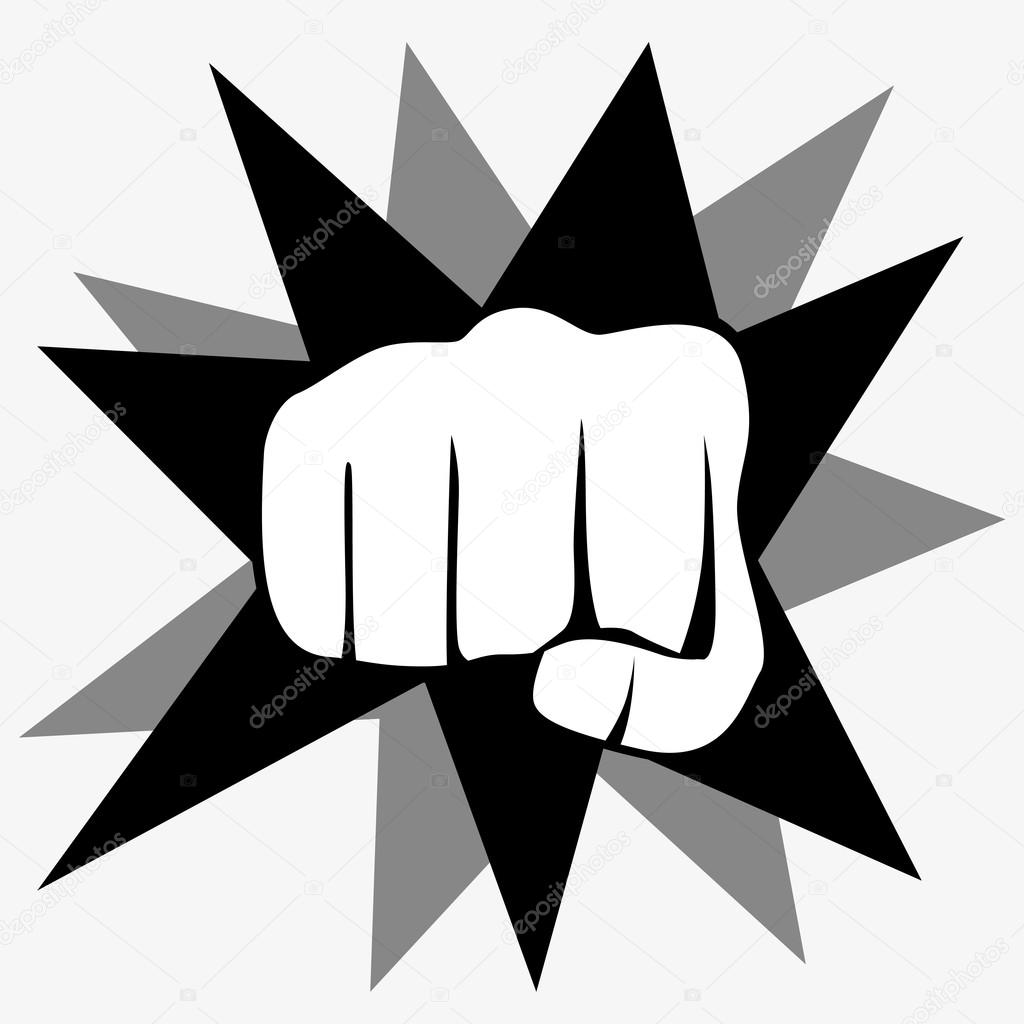 Fist isolated on white background, vector