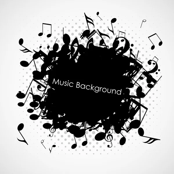 Abstract music background with notes, vector — Stock Vector