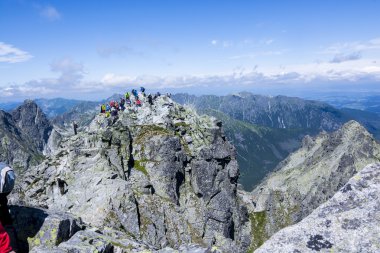 Rysy tepe, Polonya - 10 Temmuz: İnsanlar Rysy zirve üstüne