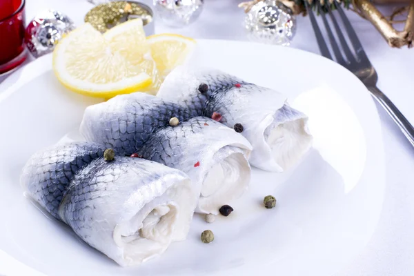 クリスマスにレモンを rollmops — ストック写真