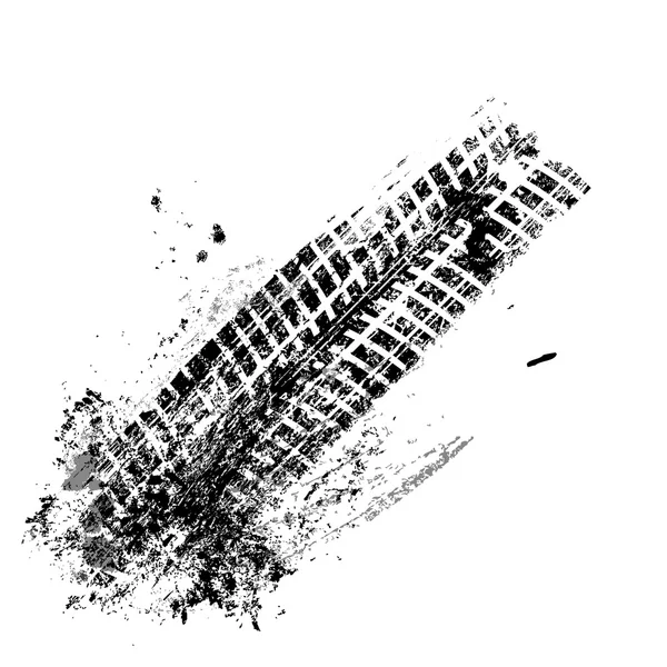 Grunge κομμάτι μαύρο ελαστικού σε άσπρο φόντο, διάνυσμα — Διανυσματικό Αρχείο