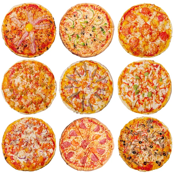 Beyaz arka plan üzerinde izole pizza