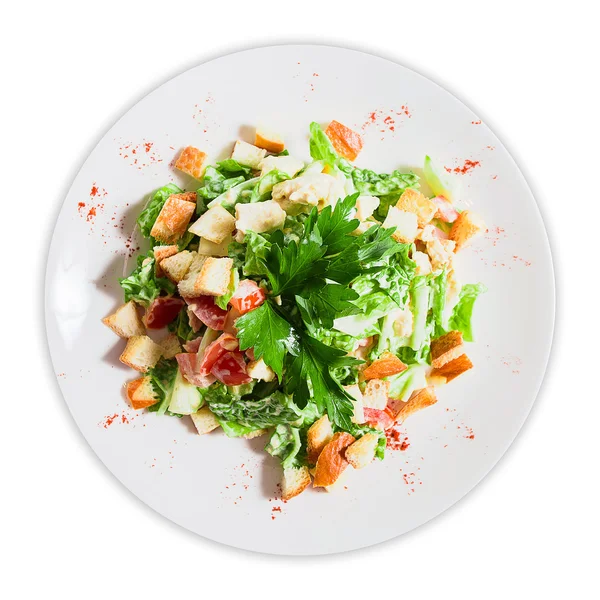Салат з грінками та зеленню Стокове Фото