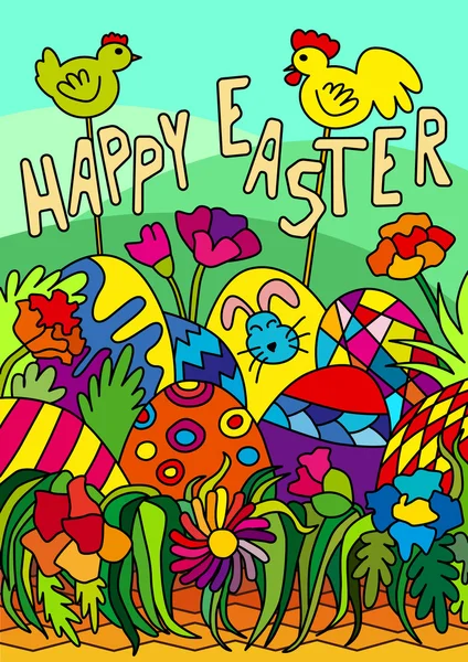 renkli mutlu Paskalya kartı