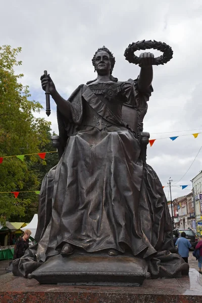 Russia Vyshny Volochyok Luglio 2013 Monumento All Imperatrice Russa Caterina — Foto Stock