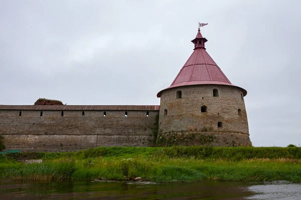 俄罗斯 Shlisselburg July 2013 Oreshek Old Stone Fortress Neva River — 图库照片