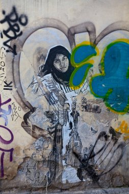 Çek Cumhuriyeti, Prag - 6 Temmuz 2013: şehir merkezinde kentsel duvar yazısı