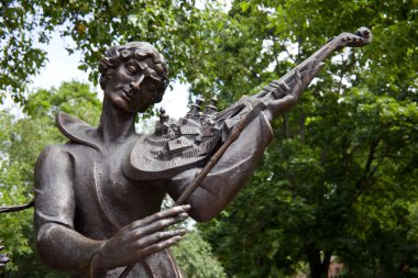 Monument to the painter Marc Chagall (fragment), Vitebsk, Belarus. clipart